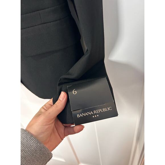 NWT Banana Republic‎ Women's One Button Blazer Jacket Long Sleeve Black Size 6 - Picture 5 of 12